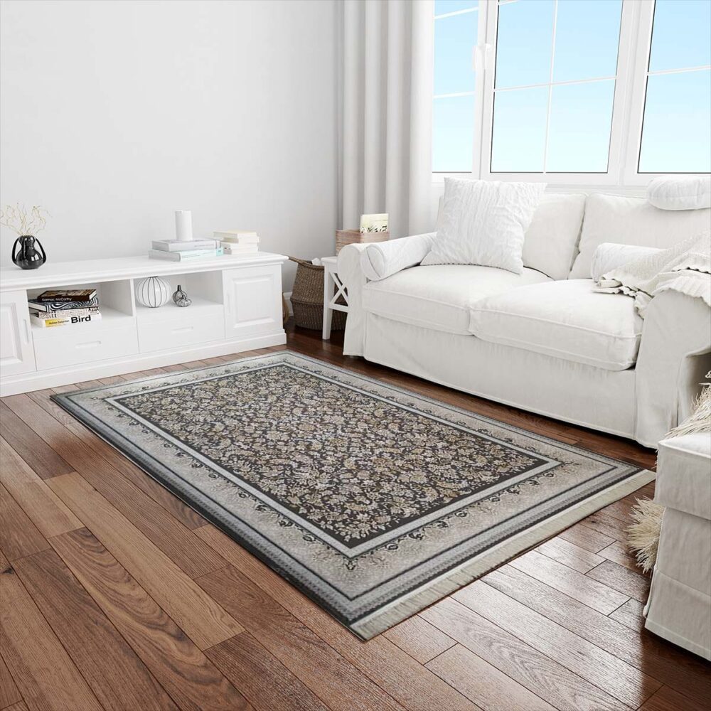 فرش ماشینی 700 شانه طلاکوب طرح سارا کد 759