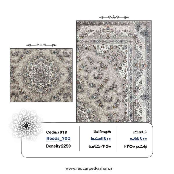 خرید فرش ۷۰۰ شانه طرح دلارام کد ۷۰۱۸ 3
