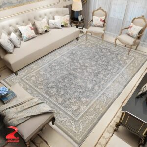 فرش ماشینی ۷۰۰ شانه طرح خاطره بژ کد ۷۰۷۹ 4