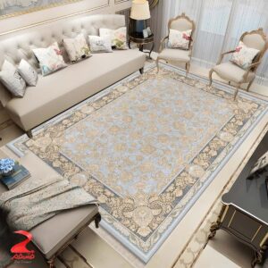 فرش ماشینی ۷۰۰ شانه طرح روژین نقره ای کد ۷۱۳۸ 4