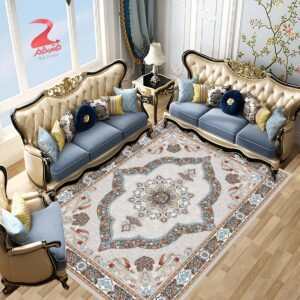 فرش ماشینی ۷۰۰ شانه طرح کارینا کرمی کد ۷۱۷۲ 4