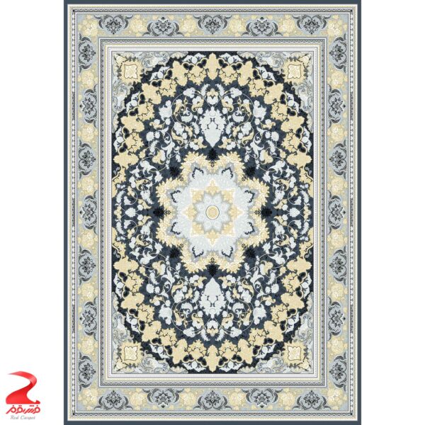 فرش ماشینی کاشان طرح میخک دلفینی طلاکوب ۷۰۰ شانه 2