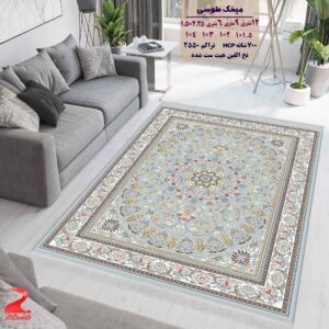 فرش ماشینی کاشان طرح میخک طوسی ۷۰۰ شانه