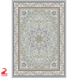 فرش ماشینی کاشان طرح میخک طوسی ۷۰۰ شانه 4
