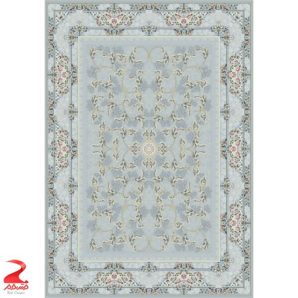 فرش ماشینی کاشان طرح پریزاد طوسی 700 شانه - Image 2