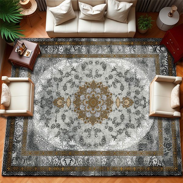 خرید فرش طرح ویکتور نقره ای کد 7317