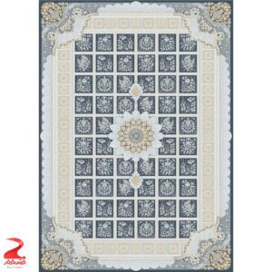 فرش ماشینی کاشان طرح مانلی طوسی طلاکوب ۷۰۰ شانه 4
