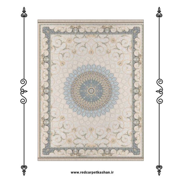فرش ماشینی 700 شانه طرح آسمان بژ کد 7098 - Image 2