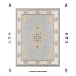 فرش ماشینی ۷۰۰ شانه طرح مهرگان طوسی کد ۷۱۲۰ 5