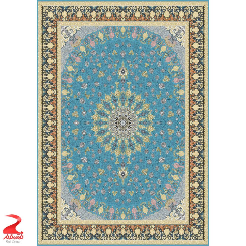 فرش ماشینی کاشان طرح کاشان آبی 700 شانه - Image 2