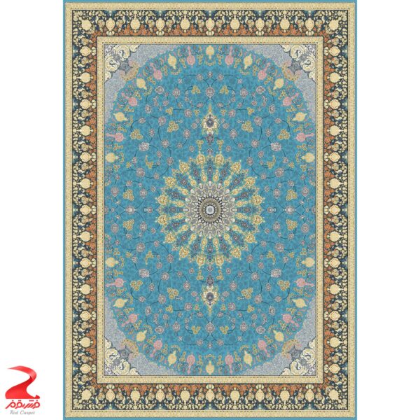 فرش ماشینی کاشان طرح کاشان آبی 700 شانه - Image 2