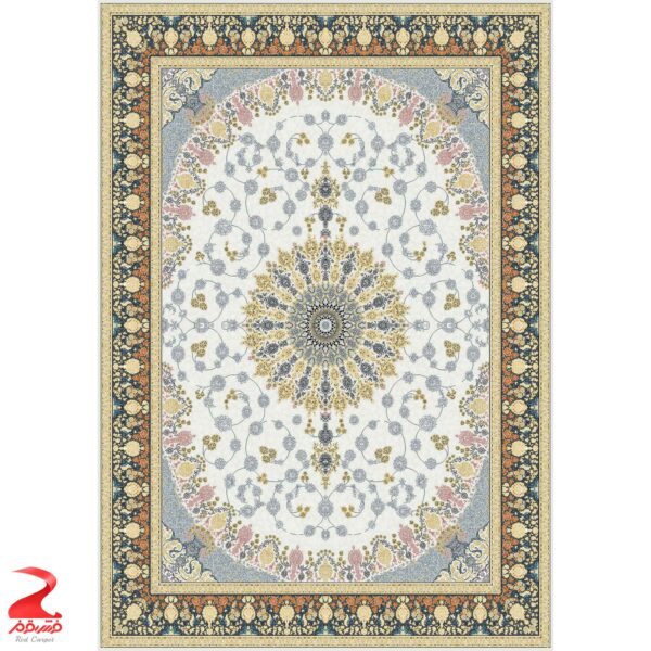فرش ماشینی کاشان طرح کاشان کرم 700 شانه - Image 2
